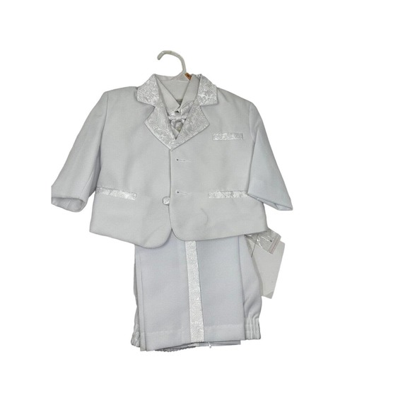 Baby Boy Toddler Suit White Christening Baptismo Tuxedo